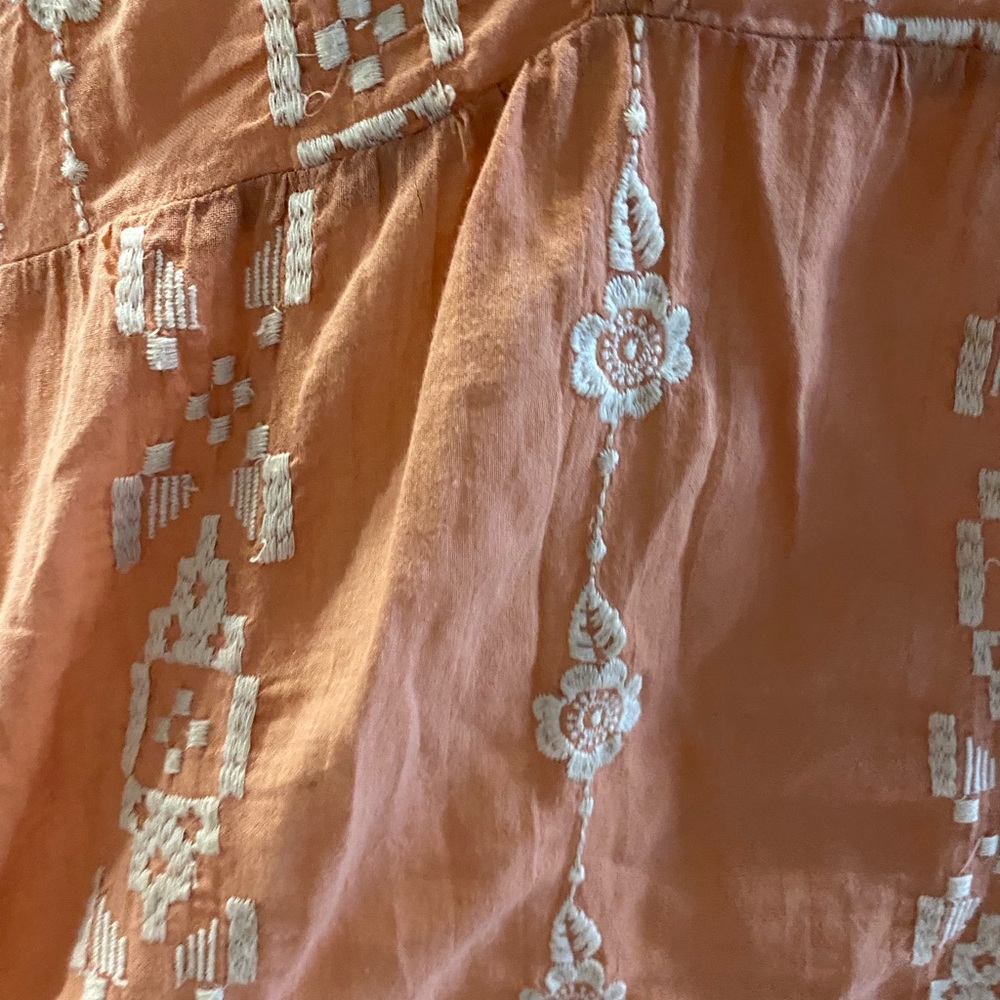 JOHNNY WAS 3J Workshop Peach Embroidered Blouse, Size Small - Picture 5 of 8